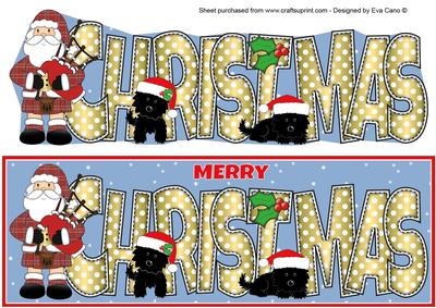 Scottish Santa & Jazz the Dog Christmas Large Dl