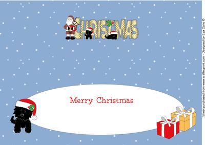 Scottish Santa & Jazz the Dog Christmas Large Dl Insert