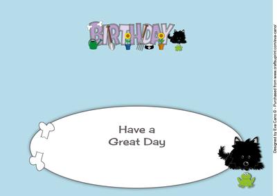 Jazz the Dog in the Garden Birthday Large Dl Insert