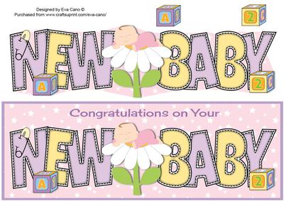 Baby Girl on Flower New Baby Large Dl