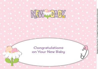 Baby Girl on Flower New Baby Large Dl Insert
