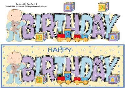 Cute Baby Boy with Teddy Birthday Large Dl