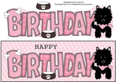 Black Jazz Dog with Bandana Birthday Large Dl 3