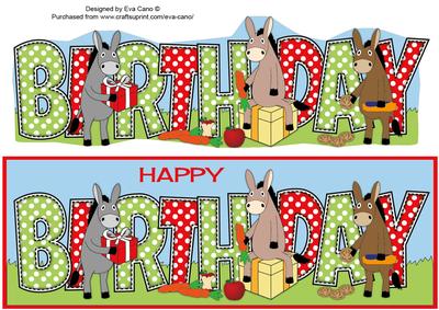 Donkeys and Presents Birthday Large Dl