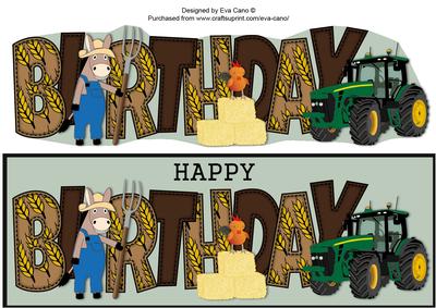 Country Donkey Birthday Large Dl