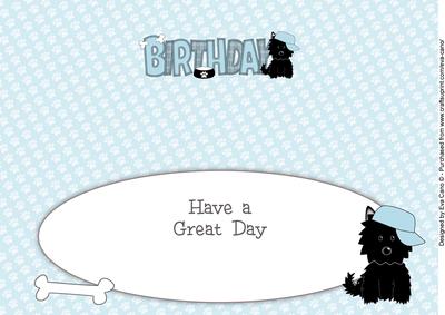Jazz the Dog with Cap Birthday Large Dl 3 Insert