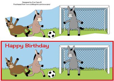 Donkeys Playing Football Large Dl