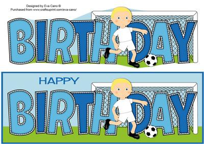 Footballer in White Birthday Large Dl 2