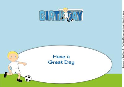 Footballer in White Birthday Large Dl 2 Insert