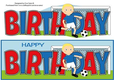 Footballer in Blue Birthday Large Dl 2