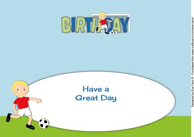 Footballer in Red Birthday Large Dl 2 Insert