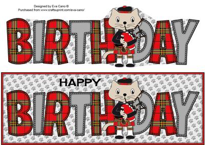Bagpiper Max the Cat Birthday Large Dl 3