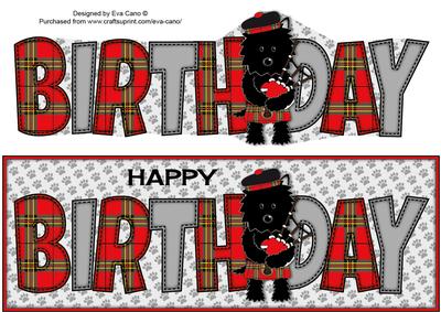 Bagpiper Jazz the Dog Birthday Large Dl