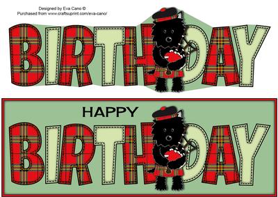 Bagpiper Jazz the Dog Birthday Large Dl 2