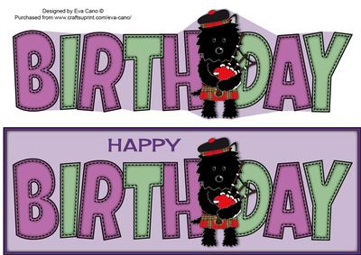Bagpiper Jazz the Dog Birthday Large Dl 3