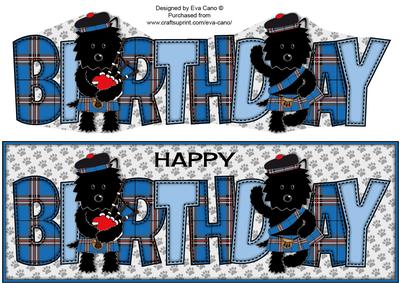 Bagpiper & Highland Fling Jazz the Dog Birthday Large Dl 2