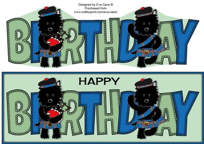 Bagpiper & Highland Fling Jazz the Dog Birthday Large Dl 3