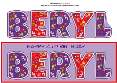 Embroidered Letters Beryl 75th Large Dl