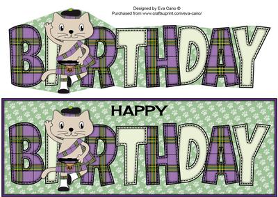 Highland Fling Max the Cat Birthday Large Dl