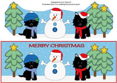 Christmas Jazz Dogs & Snowman Large Dl