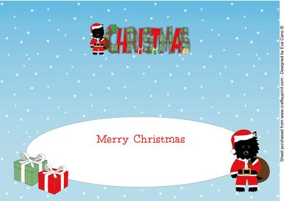 Santa Jazz the Dog Christmas Large Dl 3 Insert