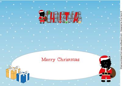 Santa Jazz the Dog Christmas Large Dl 4 Insert