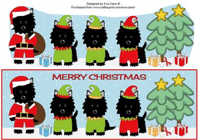 Santa Jazz the Dog & Christmas Elves Large Dl