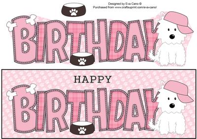 White Jazz the Dog with Cap Birthday Large Dl 2
