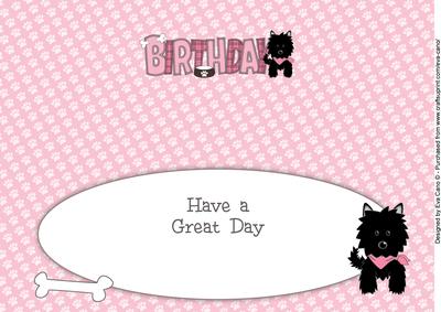 Black Jazz Dog with Bandana Birthday Large Dl 4 Insert