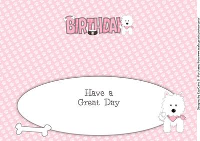 Jazz Dog with Bandana Birthday Large Dl Insert