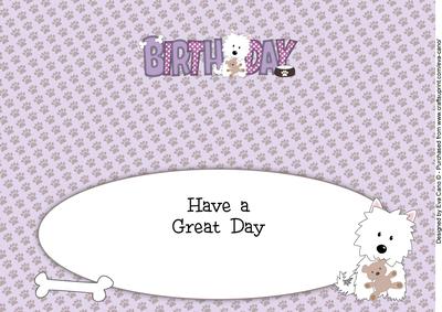 Jazz the Dog with Teddy Birthday Large Dl Insert
