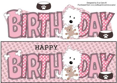 Jazz the Dog with Teddy Birthday Large Dl 2