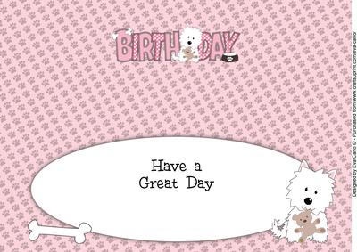 Jazz the Dog with Teddy Birthday Large Dl 2 Insert