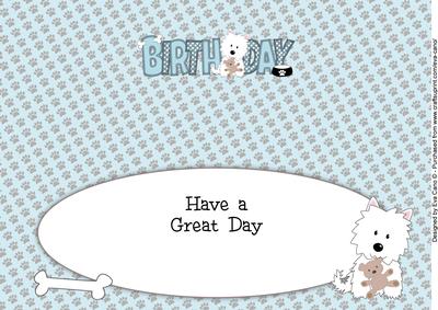 Jazz the Dog with Teddy Birthday Large Dl 3 Insert
