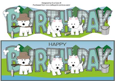 Fishing White Jazz Dogs Birthday Large Dl 2