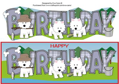 Fishing White Jazz Dogs Birthday Large Dl 3