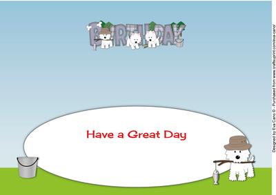 Fishing White Jazz Dogs Birthday Large Dl 3 Insert