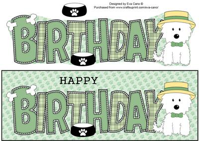 Smart White Jazz the Dog Birthday Large Dl