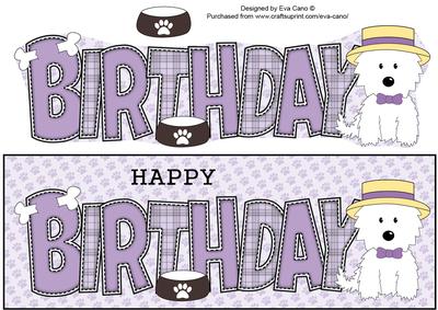 Smart White Jazz the Dog Birthday Large Dl 2