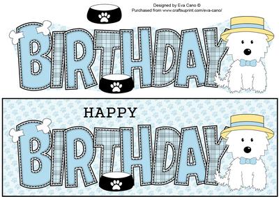 Smart White Jazz the Dog Birthday Large Dl 3