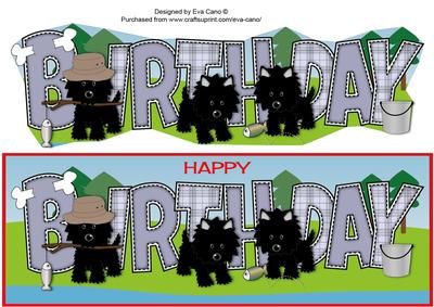 Fishing Black Jazz Dogs Birthday Large Dl 2
