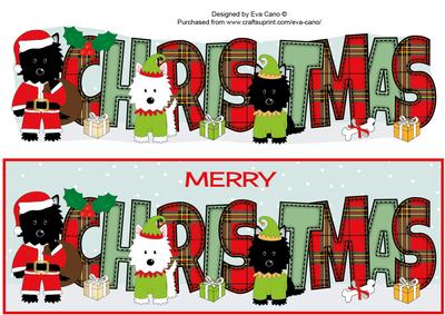 Santa Jazz the Dog & Elves Christmas Large Dl