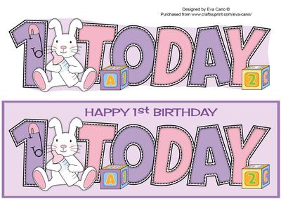Cute Bunny with Baby Bottle 1 Today Large Dl
