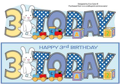 Cute Bunny with Train 3 Today Large Dl