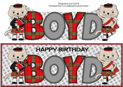 Bagpiper & Highland Fling Max the Cat Boyd Large Dl