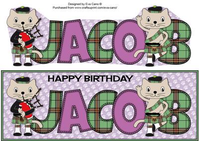 Bagpiper & Highland Fling Max the Cat Jacob Large Dl