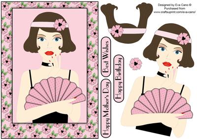 Art Deco Girl with Fan