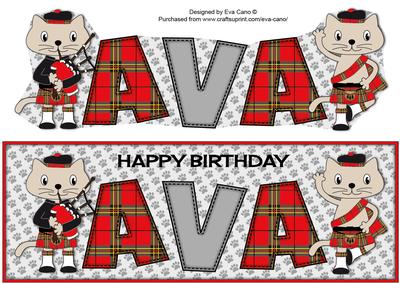 Bagpiper & Highland Fling Max the Cat Ava Large Dl