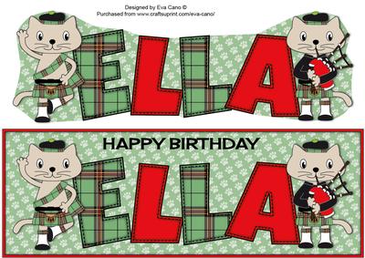 Bagpiper & Highland Fling Max the Cat Ella Large Dl