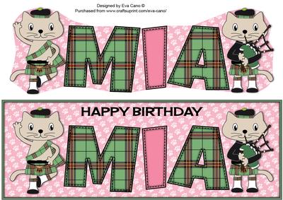 Bagpiper & Highland Fling Max the Cat Mia Large Dl